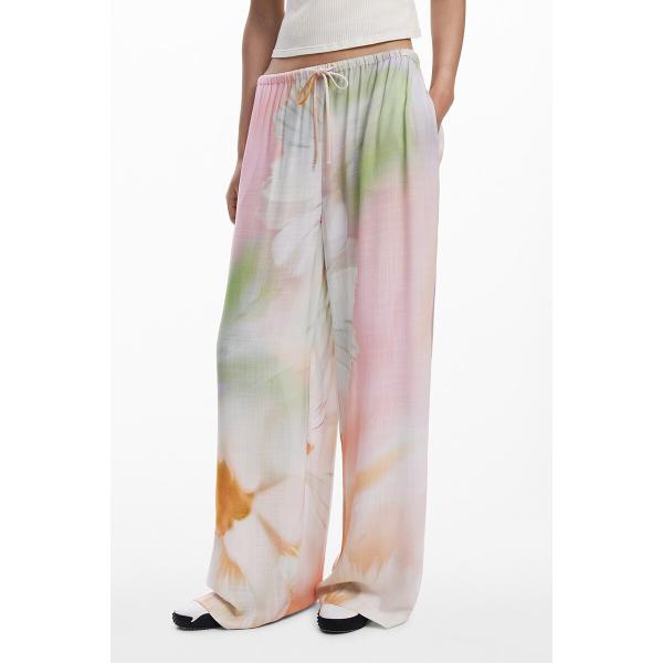 【5サイズ展開/XS/XL】水彩画風ワイドパンツ