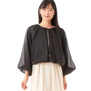 ラメ楊柳バルーンスリーブボレロ ボリュームカー...の詳細画像3