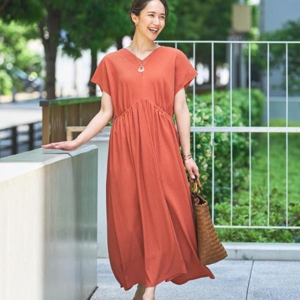 【前後2WAY】さらりと大人上品に 楊柳フレンチワンピース