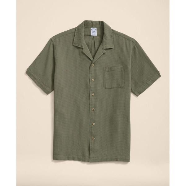 コットン　ワッフル　キャンプシャツ　Regular Fit