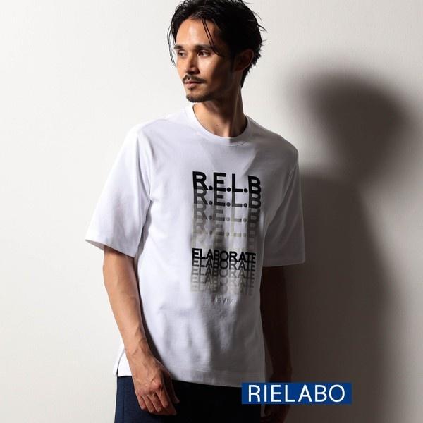 【RIELABO】グラデーションロゴプリント クルーネックTシャツ