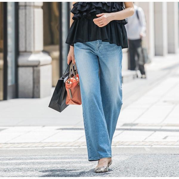 【JAPAN BLUE JEANS】デニムワイドパンツ≪洗濯機で洗える≫