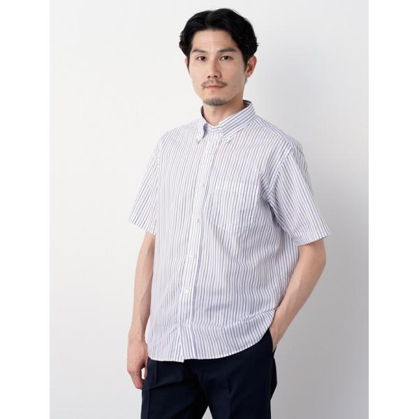 マルチストライプ半袖シャツ