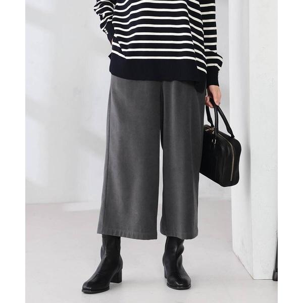 【マシンウォッシャブル】スエードライクワイドパンツ