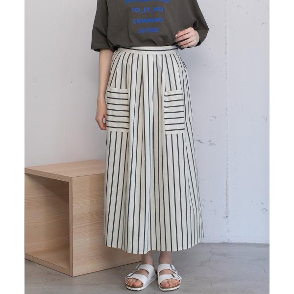 ストライプアウトポケットタックスカート