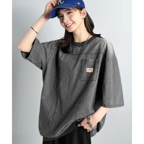 《JaVaジャバコラボ》「ゆるっと男らしく。」綿100％ヴィンテージ加工アウターデニムTシャツ