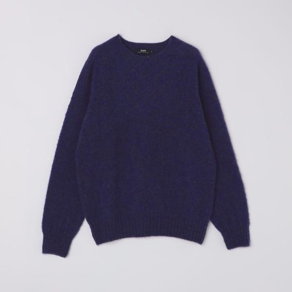 【SHIPS別注】HARLEY OF SCOTLAND: ウール シャギー クルーネック ニット