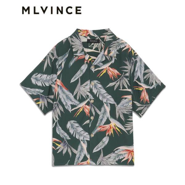 【MLVINCE】FLORAL LUX S/S SHIRTS / グリーン [LSS39GR]