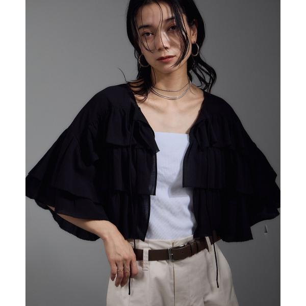 コットンラッフルブラウス