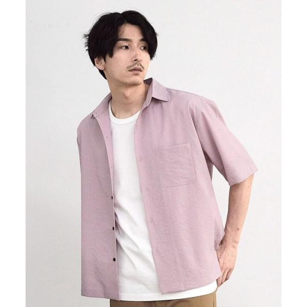 ヘアラインストライプ半袖シャツ