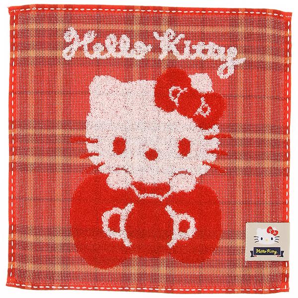 ポチャッコ　タオルハンカチ　タータンチェック