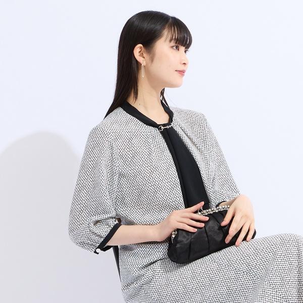 【セットアップ対応】ウォッシャブルボウタイプリントブラウス