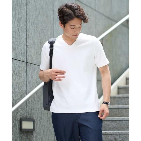 【接触冷感/イージーケア/毛玉になりにくい】ライトアゼＶネックカットソー