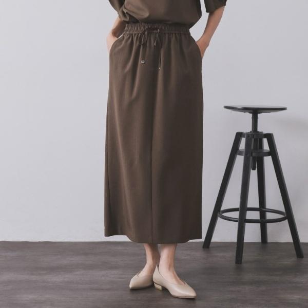 ラメストライプイージーナロースカートセットアップ可【洗濯機洗い可防シワ吸水速乾】