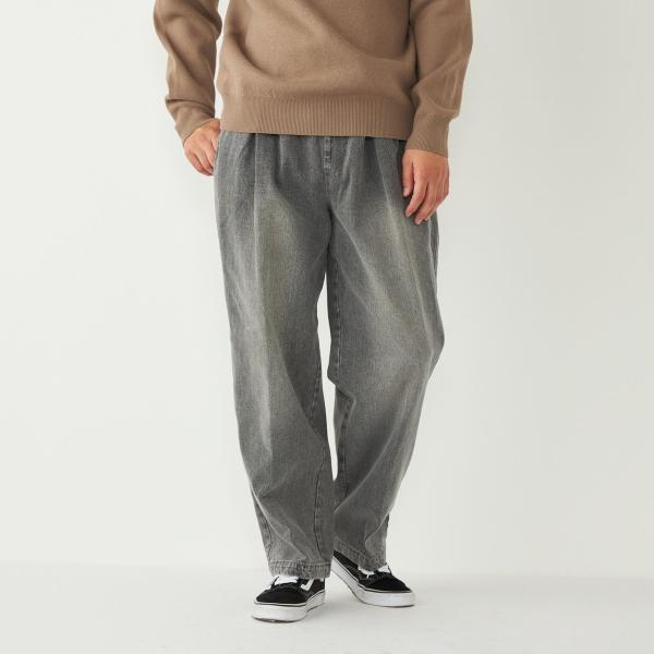 SHIPS Colors:〈洗濯機可能〉デニム ワイド テーパード トラウザーズ◇