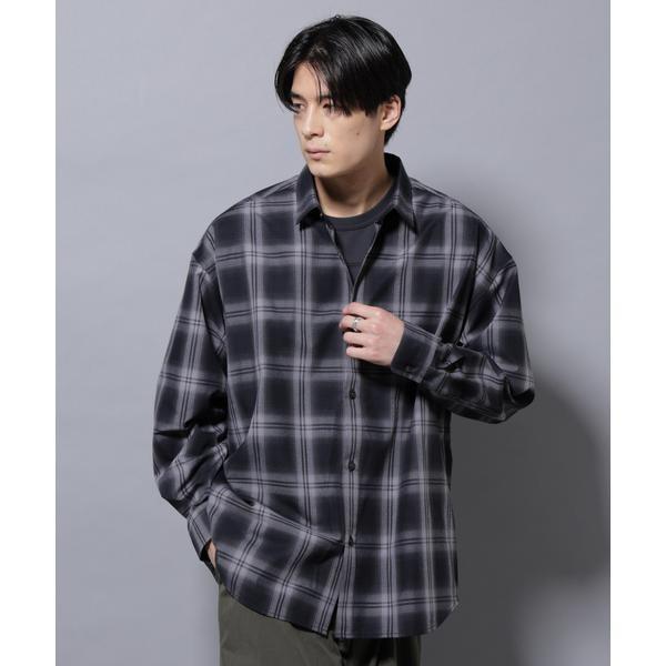 ビッグドレープチェックシャツ 長袖