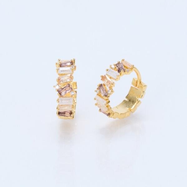 グレースカラービジューフープピアス　マルチカラー