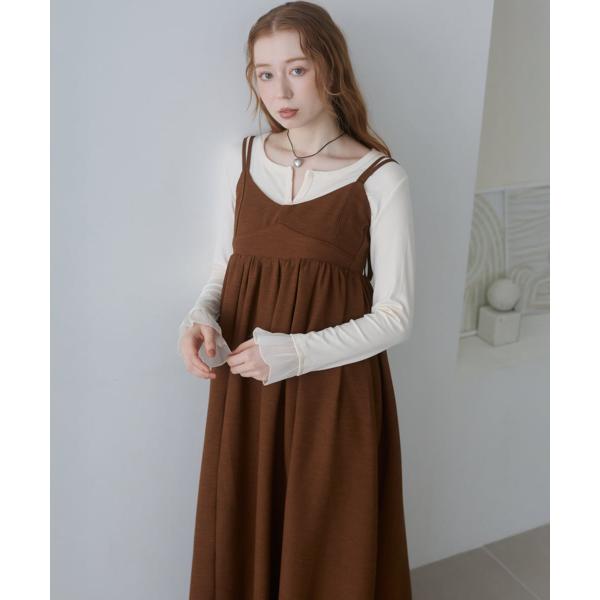 【S・Mサイズ展開】ビスチェライクフレアキャミワンピース