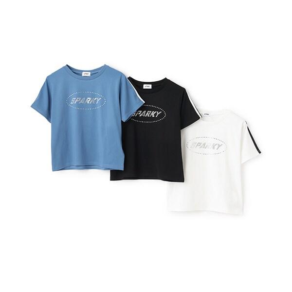 【LTXC】【吸水速乾/さらさら】ラインストーンTシャツ