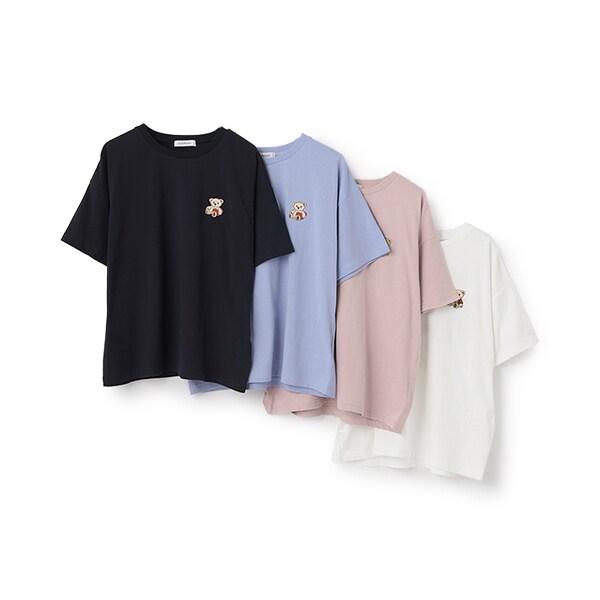 【GOODPRICE】【綿100％】ベアー刺しゅうTシャツ