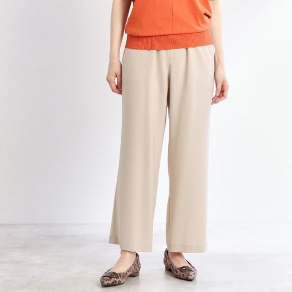 【接触冷感／マシンウォッシュ可／ウエスト総ゴム】ワイドシルエットパンツ