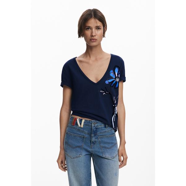 【5サイズ展開/XS/XL】花瓶VネックTシャツ