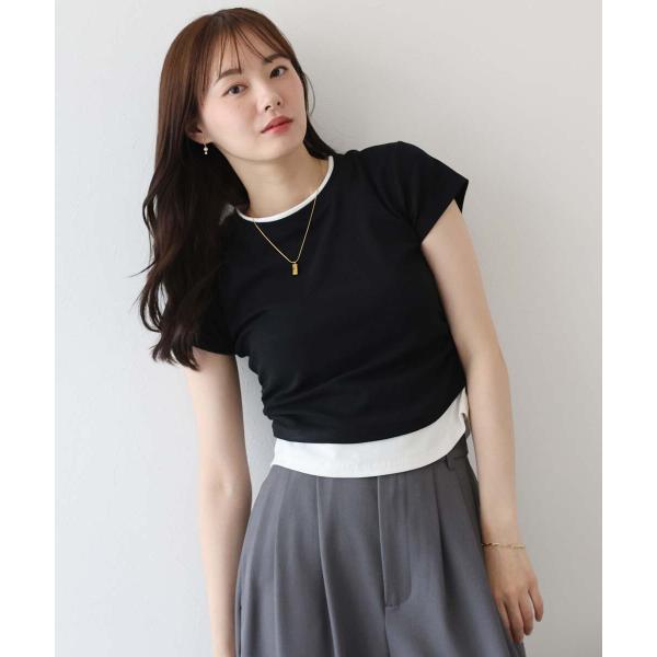 サイドシャーリングレイヤードTシャツ