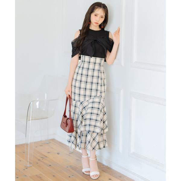 ティアードヘムマーメイドスカート