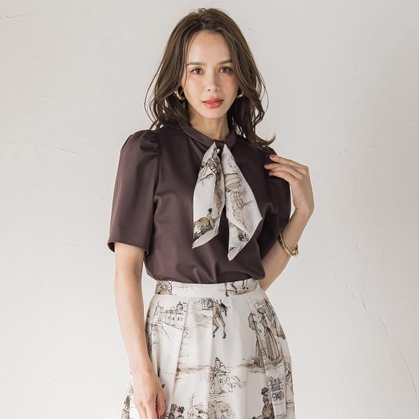 LADY＆HORSEスカーフ付きカットソー≪洗濯機で洗える≫