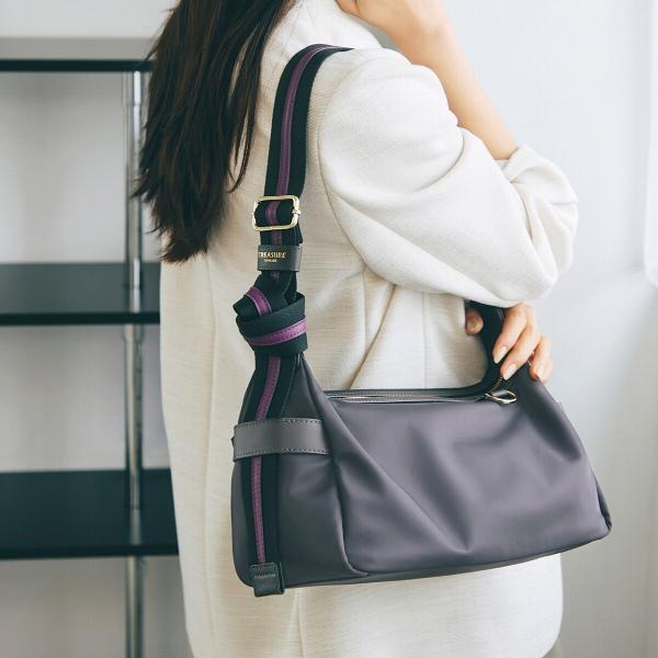【TREASURE TOPKAPI】ナイロン ストライプベルト ショルダーバッグ
