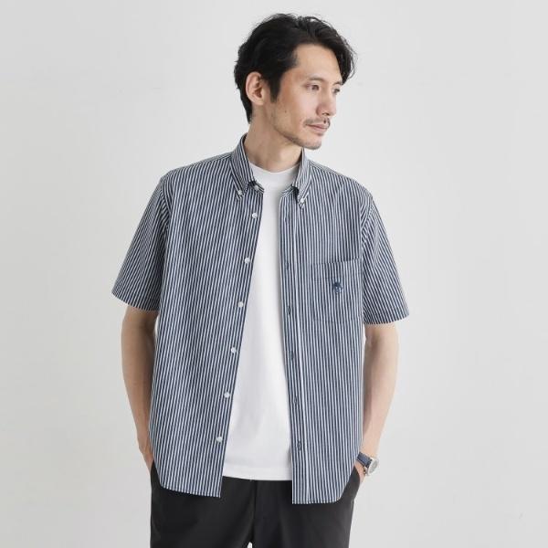 【COOL CITY WEAR】ストライプジャージ ボタンダウンシャツ 接触冷感