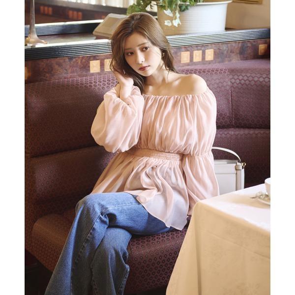＜ウォッシャブル＞バルーンスリーブオフショルブラウス 25AW