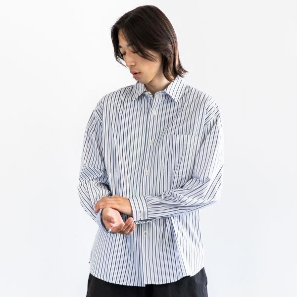 City Ambient Products: レギュラーカラー ブロード ストライプ シャツ