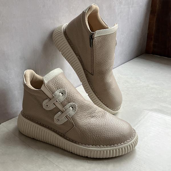 幅広ボリュームソール配色デザインサイドゴア レザーブーツ 日本製