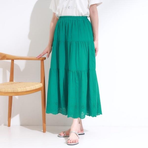 華やかさをプラスする 刺繍レースティアードスカート