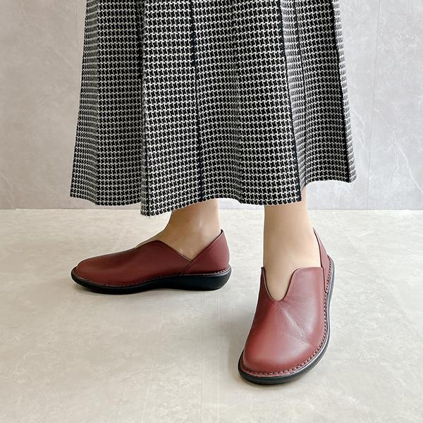 カットデザインコンフォートレザースリッポン