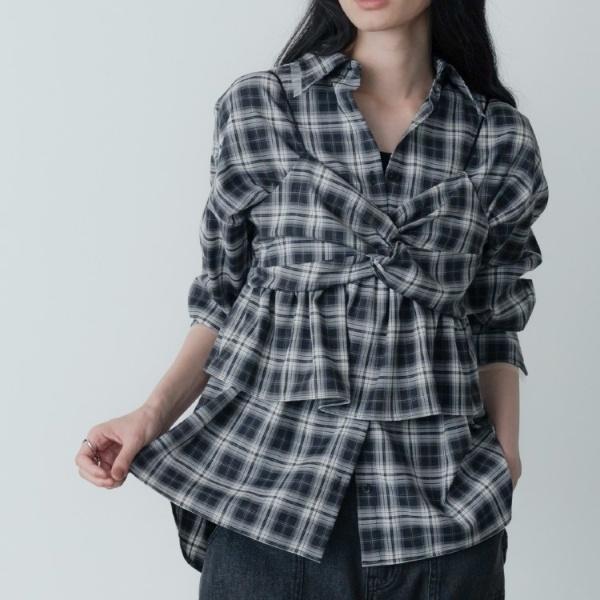 オンブレチェックビスチェ