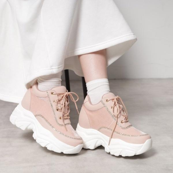 きゅんフィットベルベットラメスニーカー