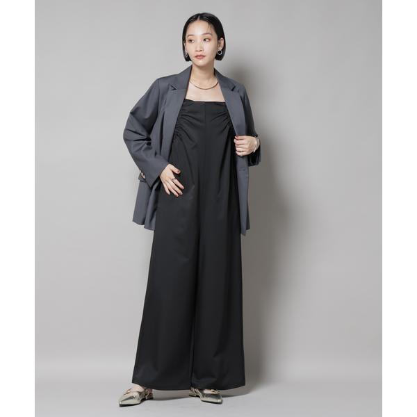 ギャザーデザインサロペットパンツ