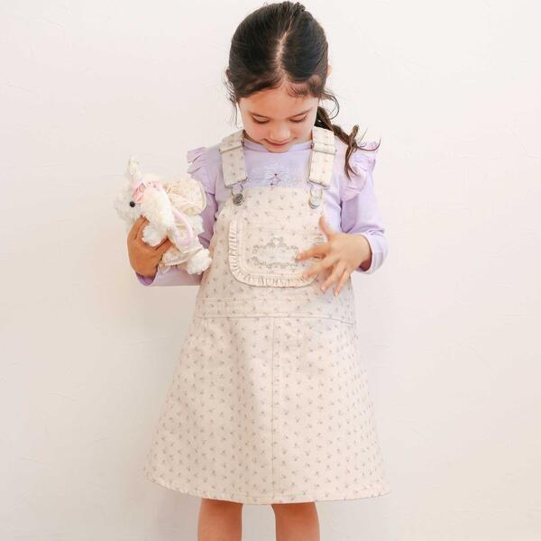 デニムツイル総柄ジャンパースカート(80~130cm)