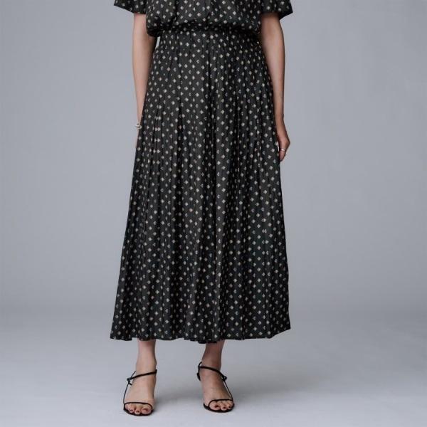 【セットアップ可ウエストゴムリラクシー】スクエアジオメ柄スカーチョ