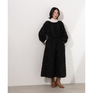 カットジャガードギャザーワンピース