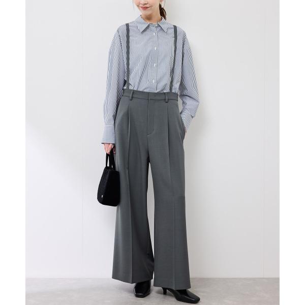 フレアシルエットサスペンダー付きパンツ