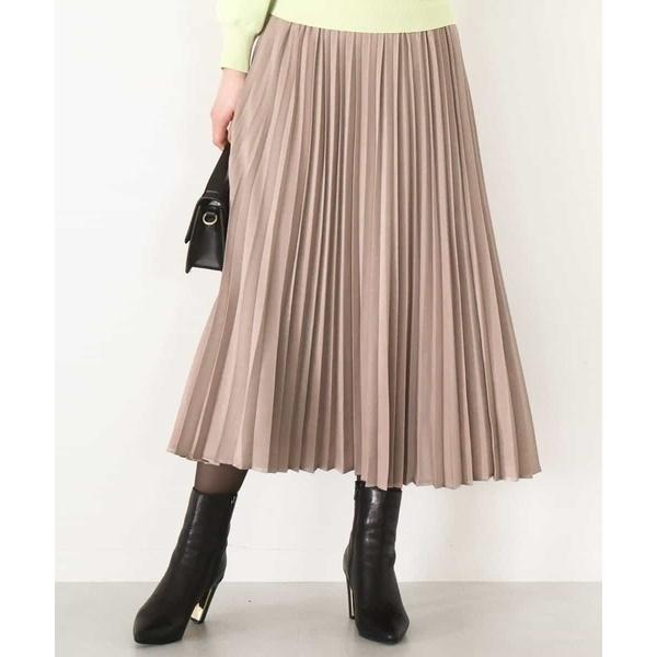 ピーチサテンプリーツスカート/洗える