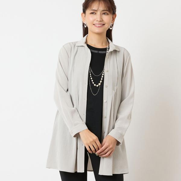 【洗える・接触冷感】Soalonピンタックシャツ