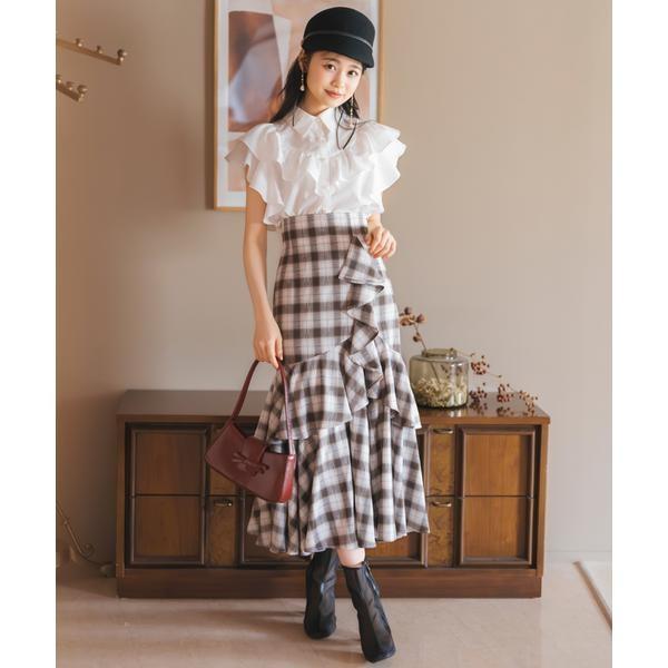 ラッフルティアードヘムスカート