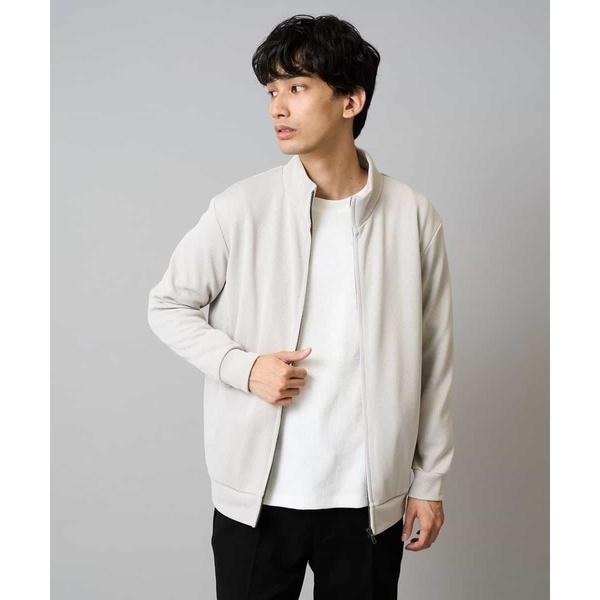 【イージーケア/毛玉になりにくい】アゼダブルフェイススタンドカラーカーディガン【ストレッチ/洗濯機で