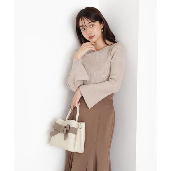 ＜ハンドウォッシャブル＞ニュアンスネックラメリブニット 25AW