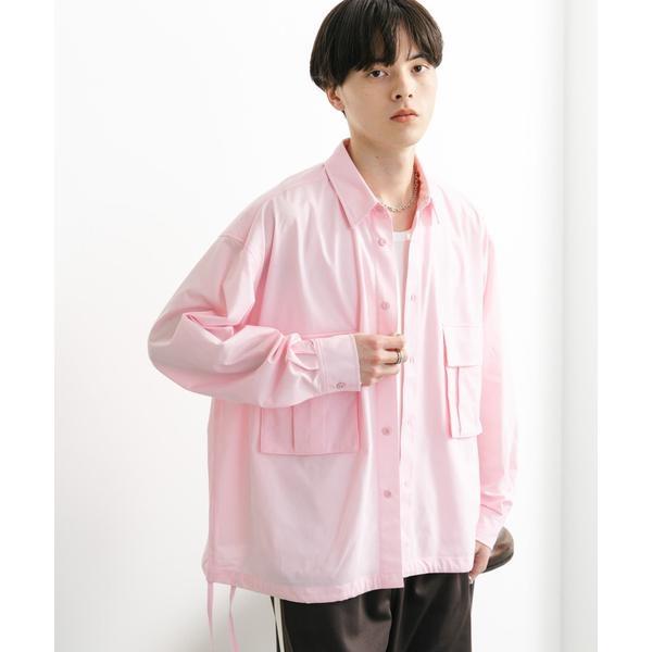 ドットメッシュダブルポケットロングスリーブシャツ