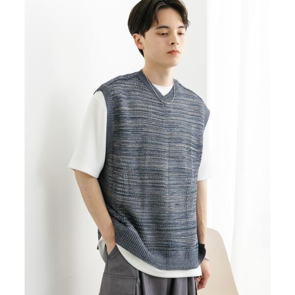 ミックスメランジVネックベスト